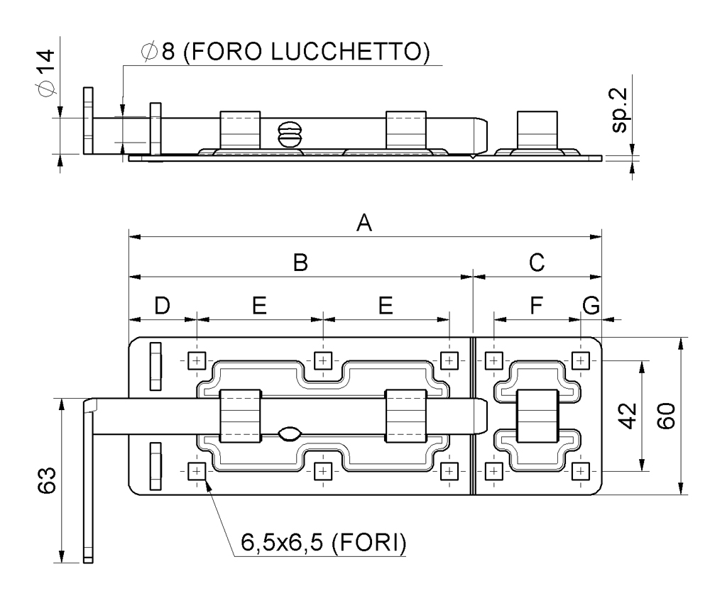 systèmes de fermeture du composant de combiarialdo