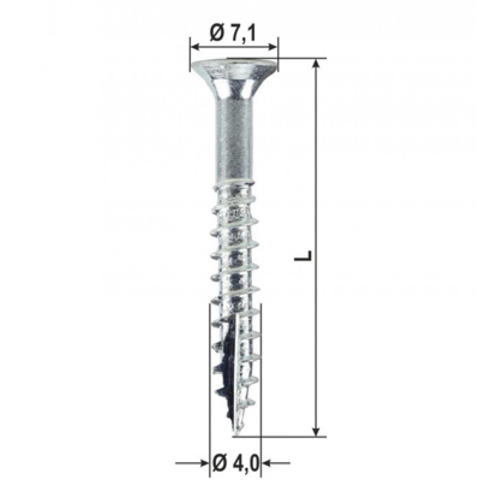 Vis à bois holing pour Punta de Sharp différentes tailles 1000pz HEICKO Segatori