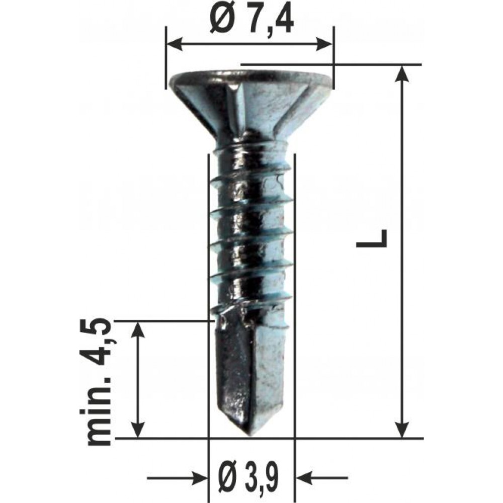 Vis Tek dessus comme PVC différentes dimensions de 2000 pièces HEICKO