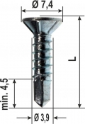 Vis Tek dessus comme PVC différentes dimensions de 2000 pièces HEICKO