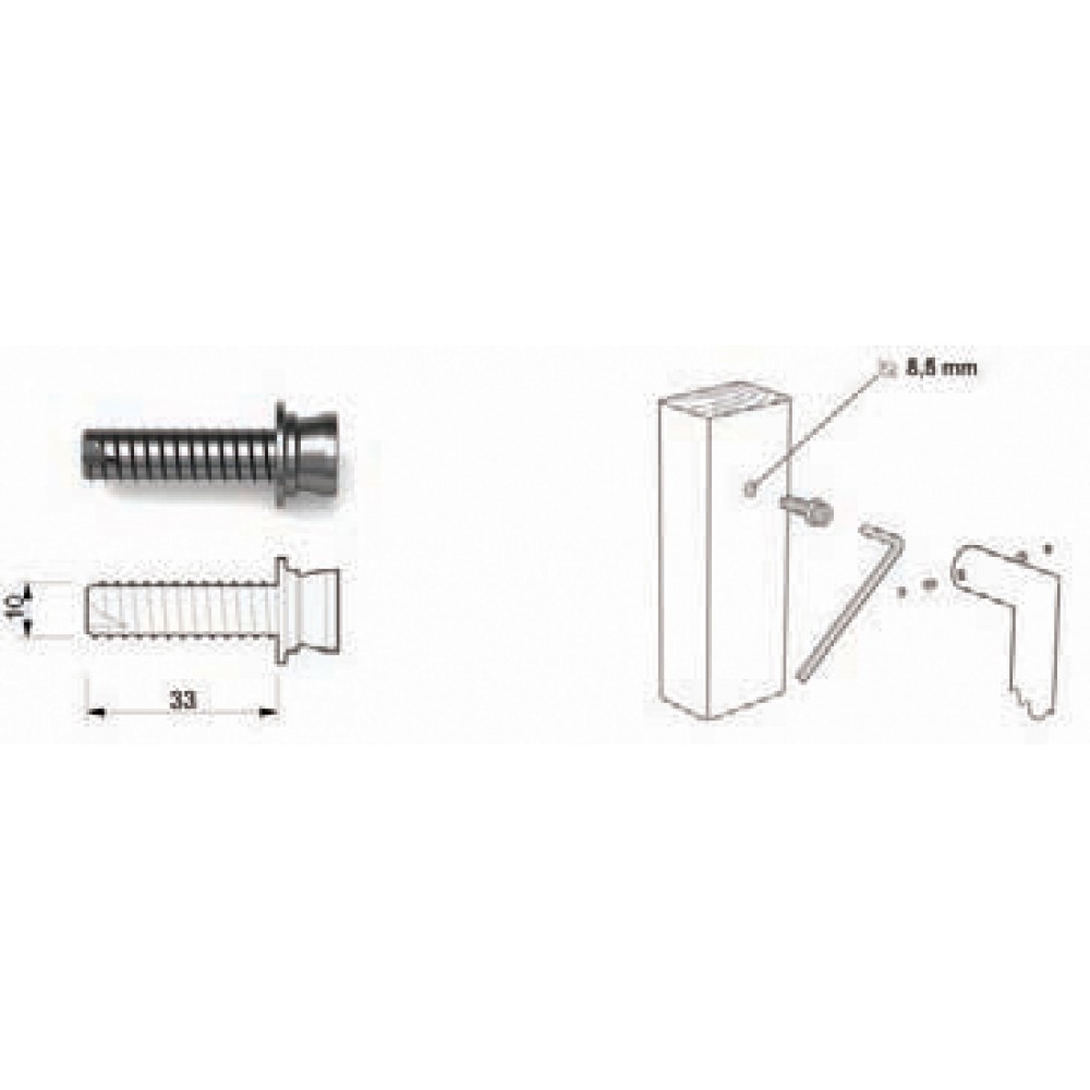 Kit de fixation 01 TROPEX; Seule boucle manche pour les NO x Portes en bois