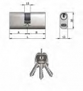 Double Cylindre Omec Laiton Nickel Oval 5 Pins 70mm L 35/35