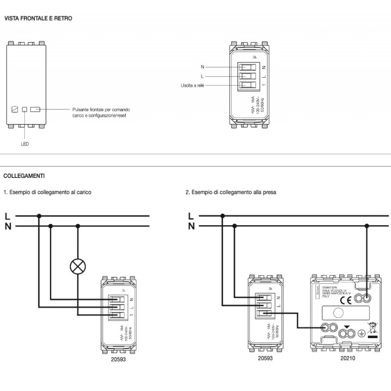 Actionneur Connecté IoT 16A 14593 Plana Vimar