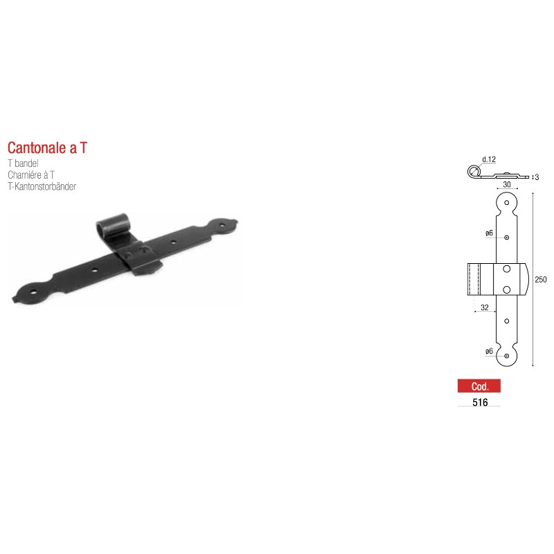 Charniére à T 516 Adem Accessoires pour le Bois