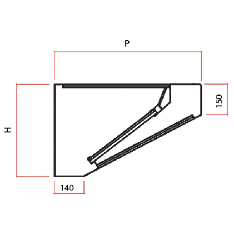 Hotte Inox Snack LED Profondeur 70 90 110 cm