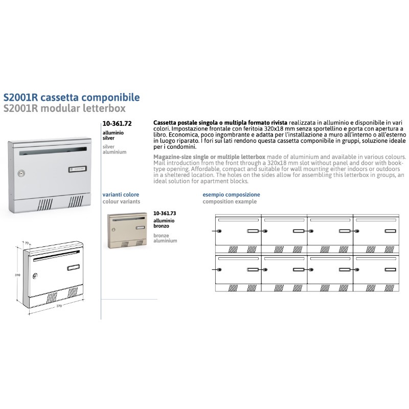 Boîte aux Lettres Modulaire Format Magazine Silmec S2001R