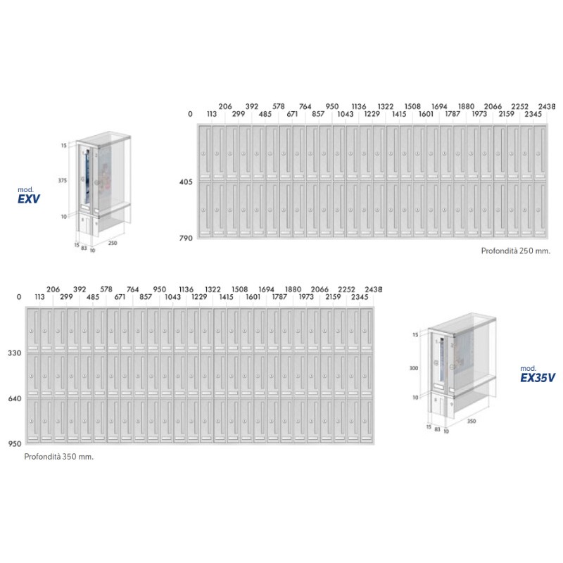 Boîtes aux Lettres Verticales Externes pour Copropriétés EXV / EX35V