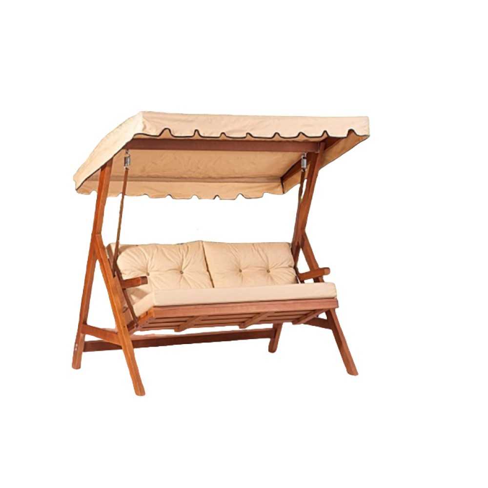 Chaise à Bascule en Bois Cipro avec Coussins Imperméables