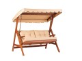 Chaise à Bascule en Bois Cipro avec Coussins Imperméables