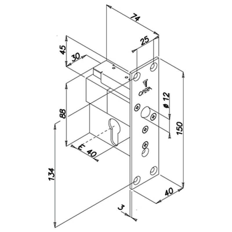 Électroverrou avec Électronique Intégrée Opera 21616 Quadra Series