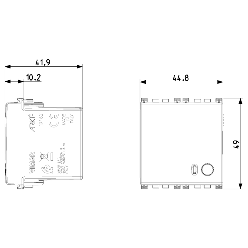 Lecteur Palier Smart Card NFC/RFID IoT 19462 Arké Vimar