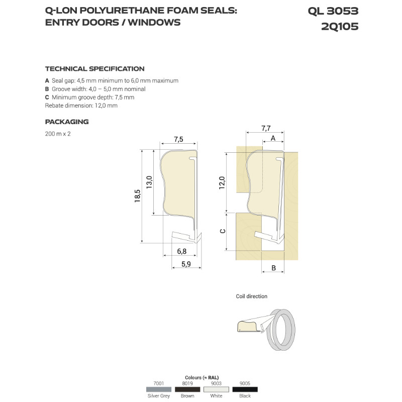 Joint Schlegel QL 3053 en Mousse Polyuréthane pour Fenêtres