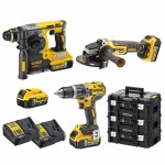 Kit DeWalt DCK353P4T-IT Perceuse DCD796 Marteau DCH273 Meuleuse DCG405