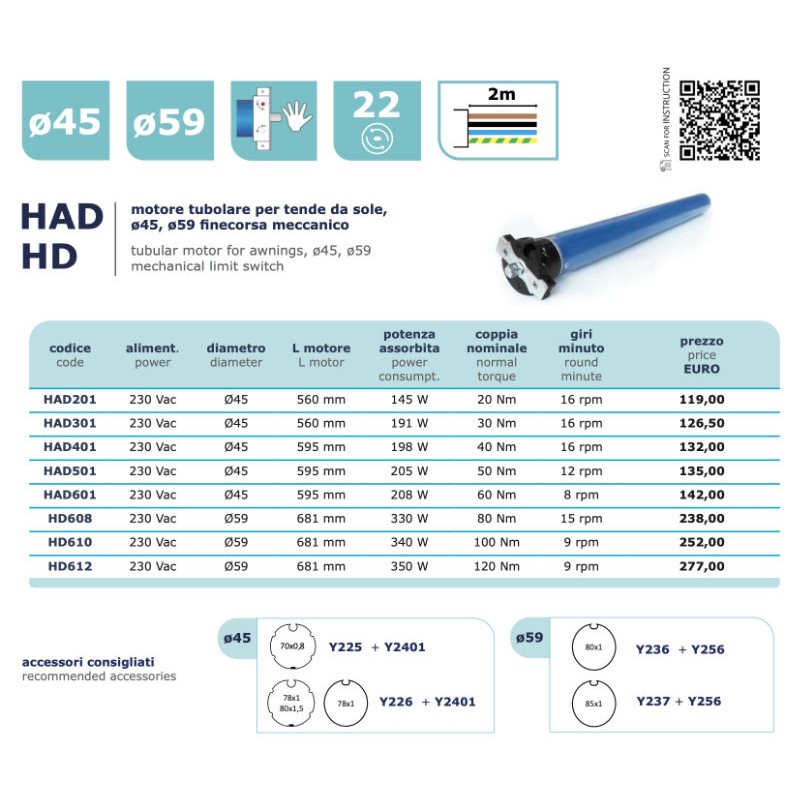 Kit Moteur pour Stores Almot SHA Unité Commande et Télécommande