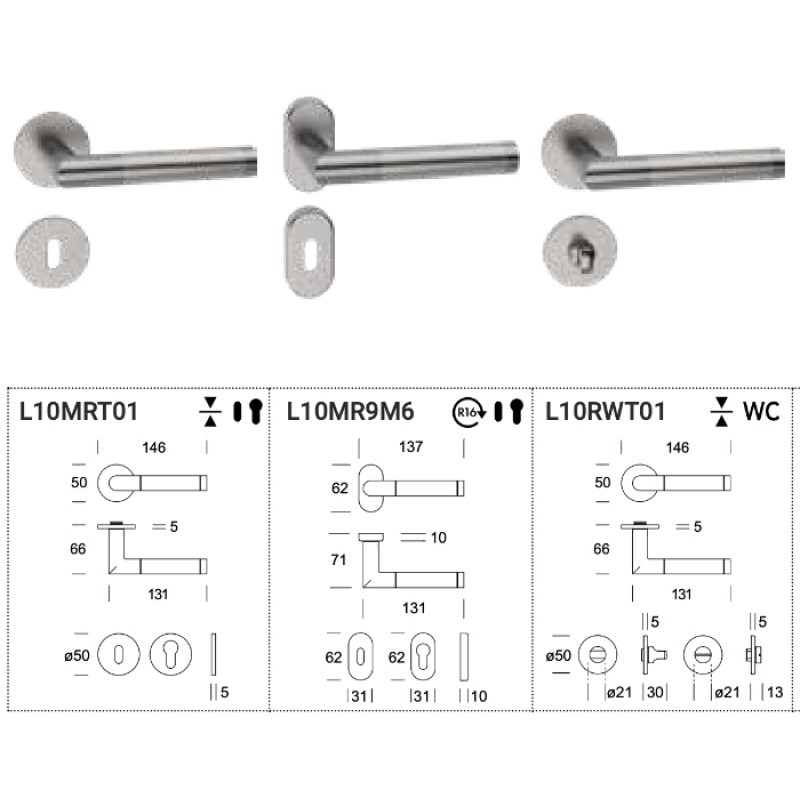 Edinburgh Reguitti Inox L10 Slim Poignée Porte Acier Inoxydable