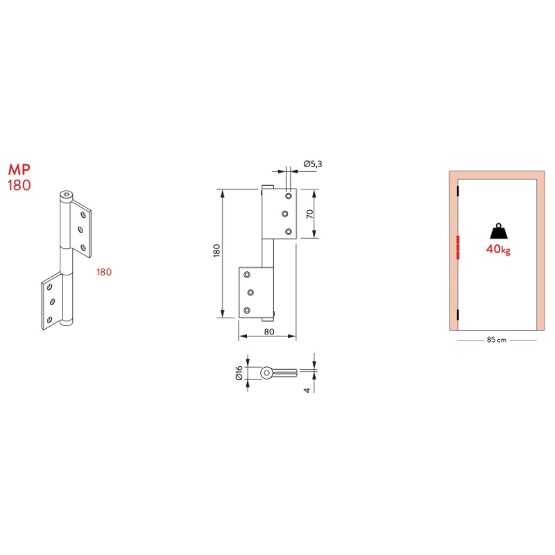 Goupille à Ressort Justor MP 180 pour Fermeture Automatique