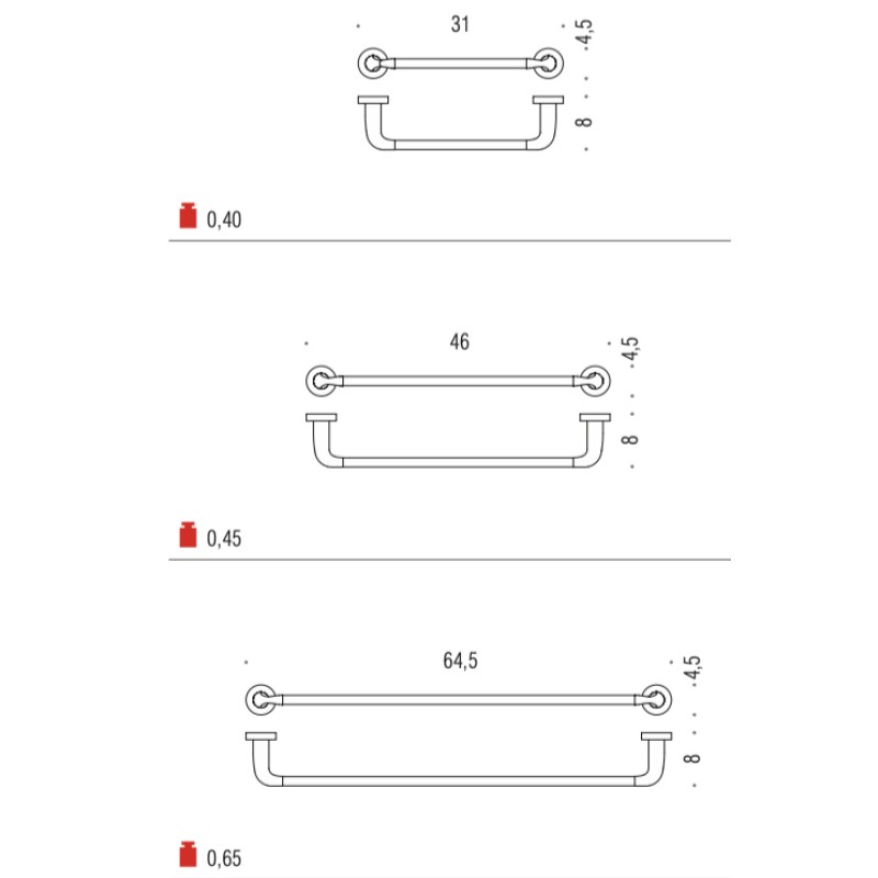 Porte-serviettes de Salle de Bain Colombo Design Basic