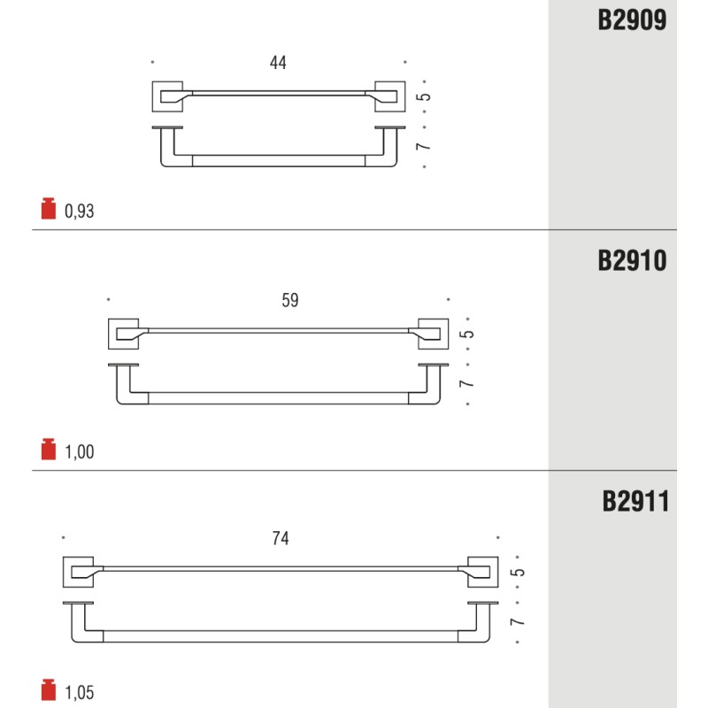 Porte-serviettes Salle Bain Colombo Design Forever Différentes Tailles