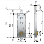 Serrure pour Basculante Cylindre Rond Prefer B551.0810.0200