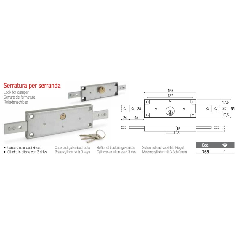 Serrure de Fermeture Brevetti Adem 768