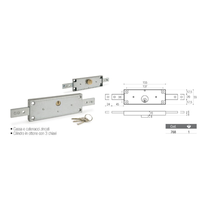 Serrure de Fermeture Brevetti Adem 768