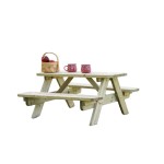 Table Pique-nique pour Enfants en Bois de Pin 90x90 cm