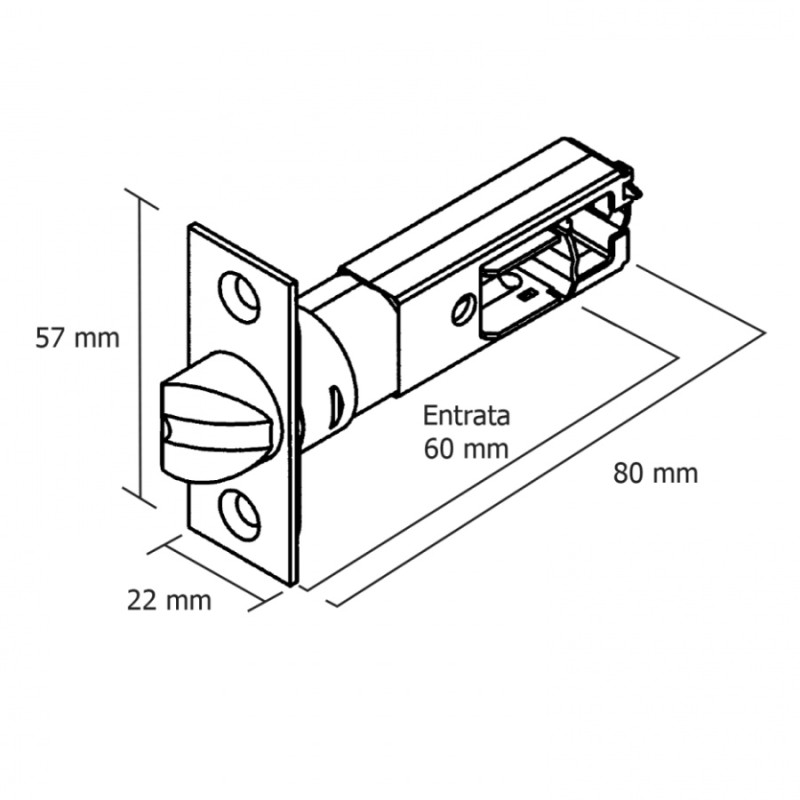 TB Loquet tubulaire PremiApri Simple Bord Quadro Série Nova Meroni