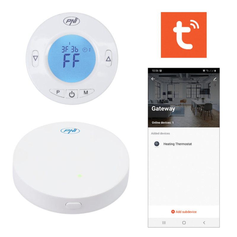 Tête Thermostatique Intelligent pour Radiateur PNI CT25T avec Hub