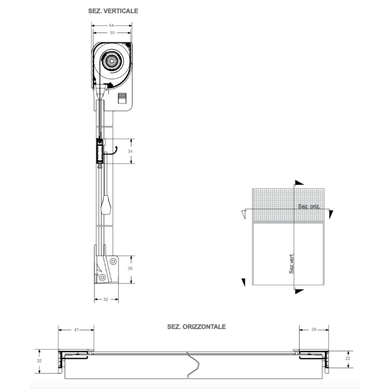 Pasini VENERE V50 S Moustiquaire Verticale avec Boutons